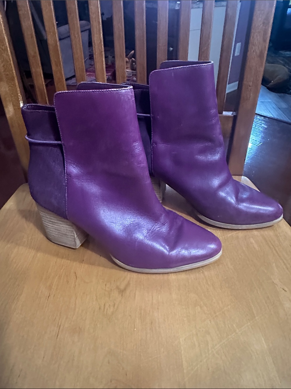 Kate Spade Saturday - Purple Leather and Suede Ankle Boots Size 8